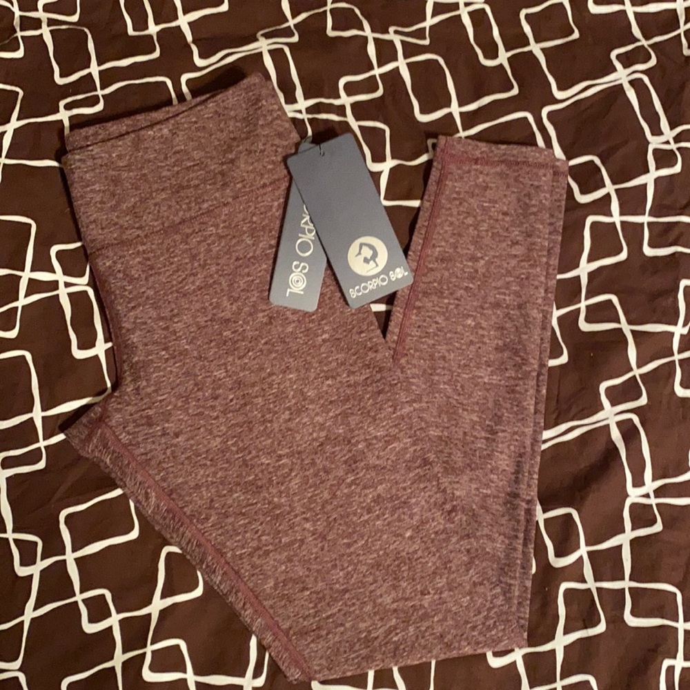 Burgundy Mauve Performance Leggings
